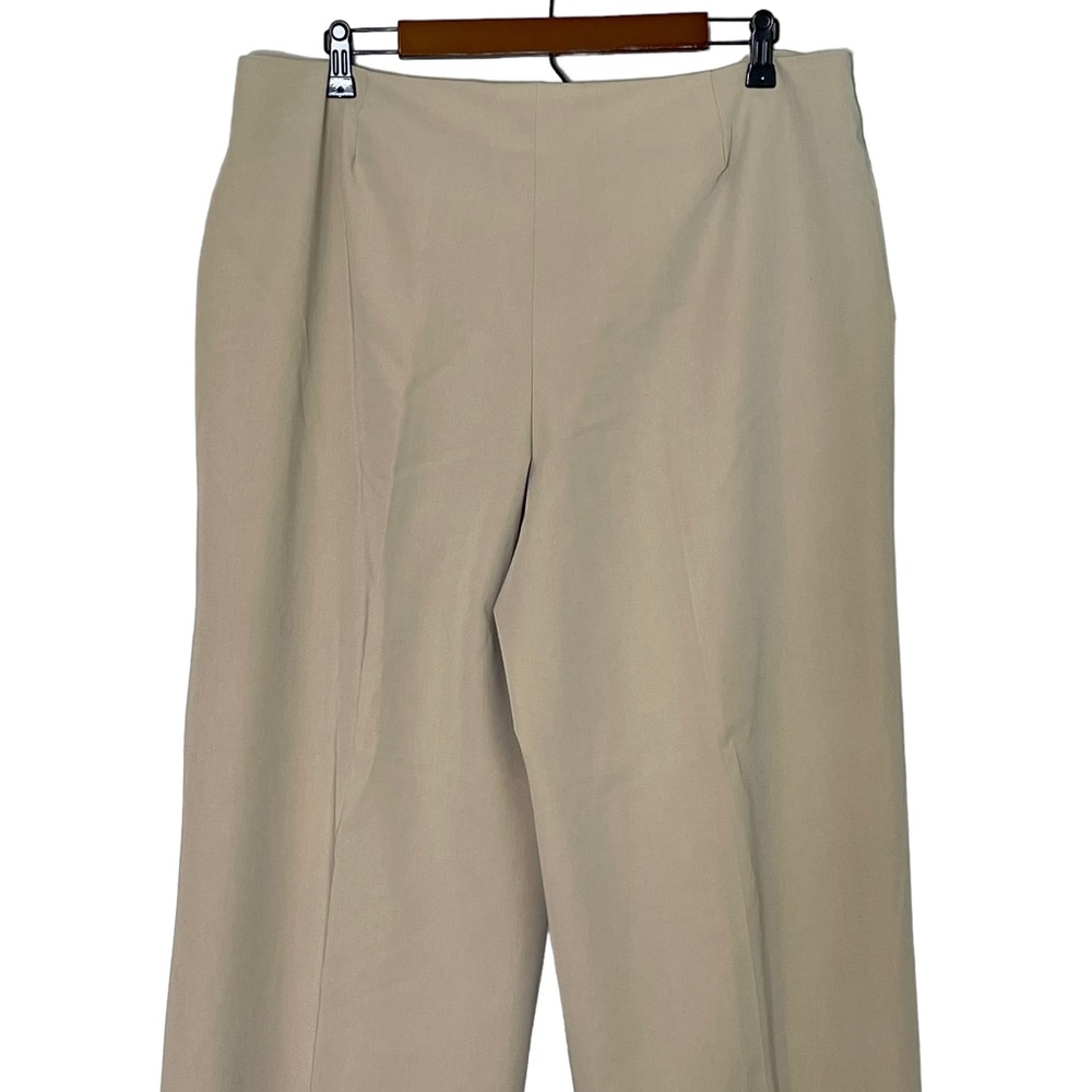 Soft Surroundings Straight Wide Leg Trousers Size 18 Beige Stretch Professional - Picture 4 of 9